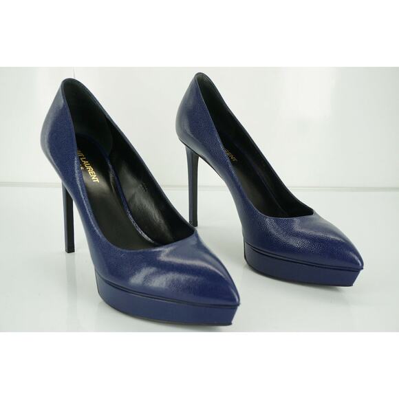 Saint Laurent Janis Blue Pointed Toe Platform Pumps Size 40 10 $775 YSL - Picture 3 of 12